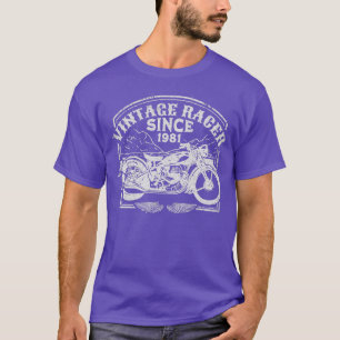 Vintage Racer Since 1981 Retro Motorbike  Motorcyc T-Shirt