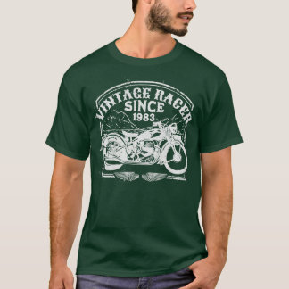 Vintage Racer Since 1983 Retro Motorbike  Motorcyc T-Shirt