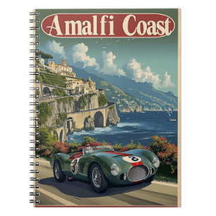 Vintage Racing Car at Amalfi Coast Notebook
