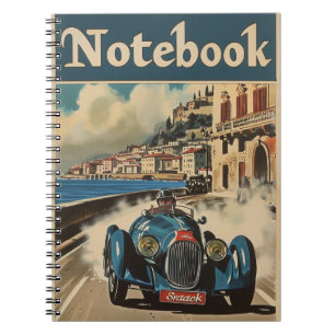 Vintage Racing car coast South France Notebook