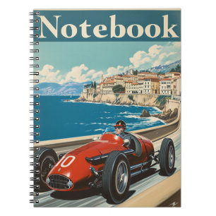 Vintage racing Car French Riviera Notebook