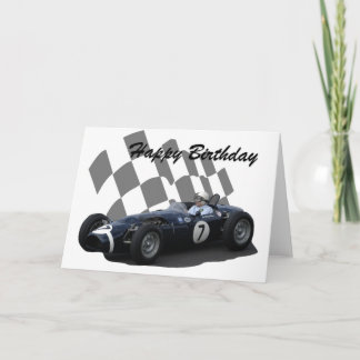 Vintage Racing Car Happy Birthday 1 Card