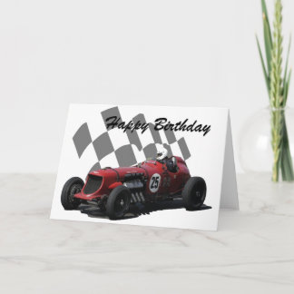 Vintage Racing Car Happy Birthday 8 Card