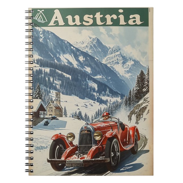 Vintage Racing Car in Austria Notebook (Front)