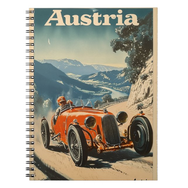 Vintage Racing Car in Austria Notebook (Front)