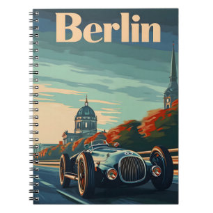 Vintage racing car in Berlin Notebook