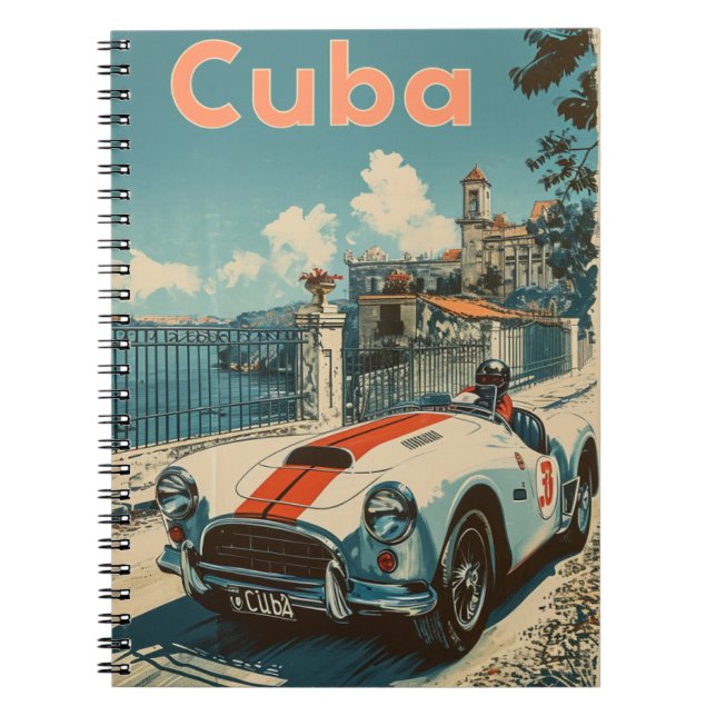 Vintage Racing Car in Cuba Notebook (Front)