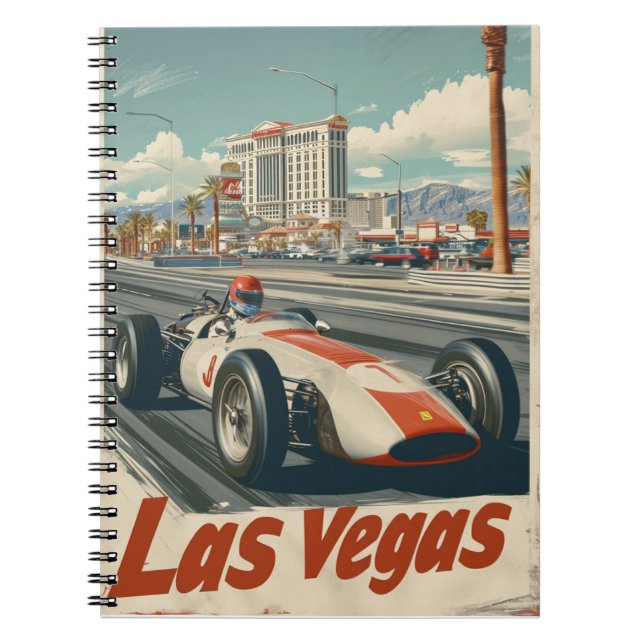 Vintage Racing Car in Las Vegas Notebook (Front)