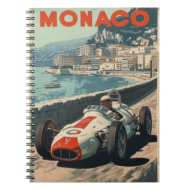 Vintage Racing Car in Monaco Notebook (Front)