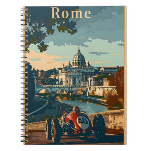 Vintage Racing Car in Rome Notebook