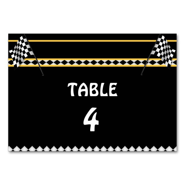 Vintage Racing Car Table Seating Numbers Number (Back)