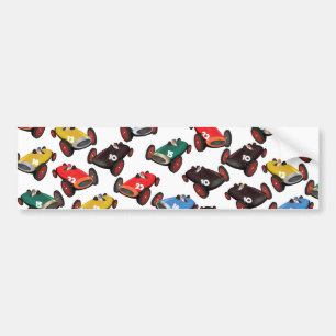 Vintage Racing Cars Bumper Sticker