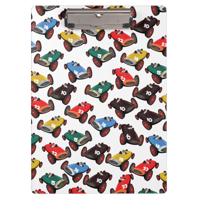 Vintage Racing Cars Clipboard (Front)