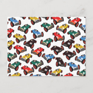 Vintage Racing Cars Postcard