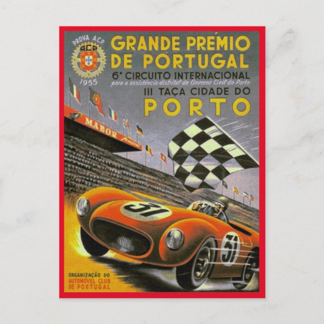 VINTAGE RACING - PORTUGAL GRAND PRIX 1955 POSTCARD (Front)