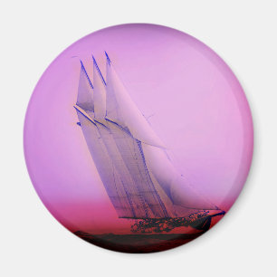 Vintage Racing Yacht Magnet