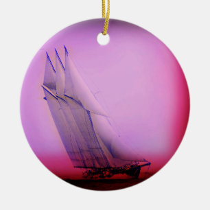Vintage Racing Yacht Ornament