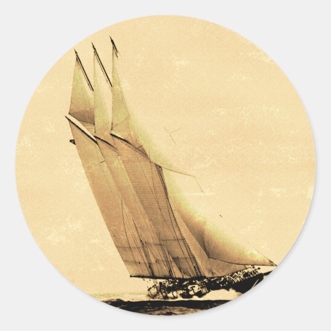 Vintage Racing Yacht Sticker (Front)