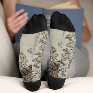 Vintage Rackham Mad Tea Party Alice in Wonderland Socks