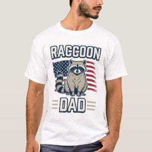 Vintage Racoon Dad Patriotic Shirt Design_1