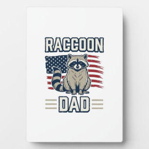 Vintage Racoon Dad Patriotic Shirt Design_1 Plaque