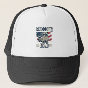 Vintage Racoon Dad Patriotic Shirt Design_1 Trucker Hat