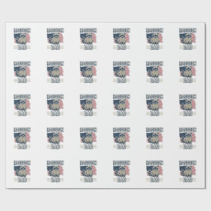 Vintage Racoon Dad Patriotic Shirt Design_1 Wrapping Paper