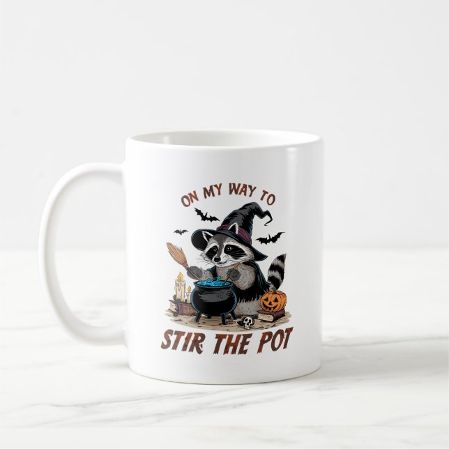 Vintage Racoon Halloween Coffee Mug (Left)