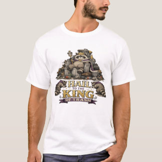 Vintage Racoon King Of Trash Funny Wildlife Humour T-Shirt