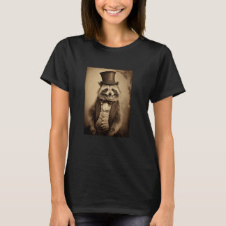 Vintage Racoon Lover Victorian Animal Art Portrai T-Shirt