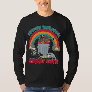 Vintage Racoon Opossum Skunk Support Your Street T-Shirt