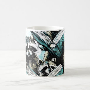 Vintage Racoon Readers Club Coffee Mug