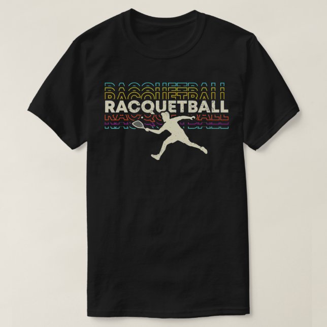 Vintage Racquetball Player Retro Racquet Team  T-Shirt (Design Front)