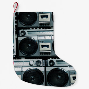 Vintage radio boombox small christmas stocking