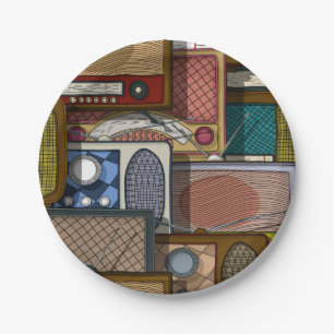 Vintage Radios Paper Plate