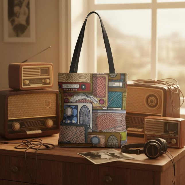 Vintage Radios Tote Bag (Creator Uploaded)