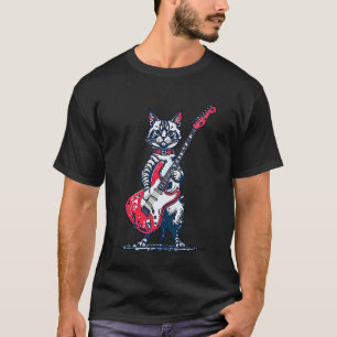 Vintage Ragdoll Cat Playing Guitar Funny Pet Kitte T-Shirt