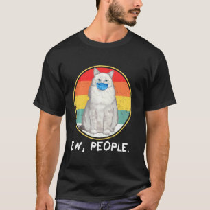 Vintage Ragdoll Ew People Cat Wearing Face Mask T-Shirt