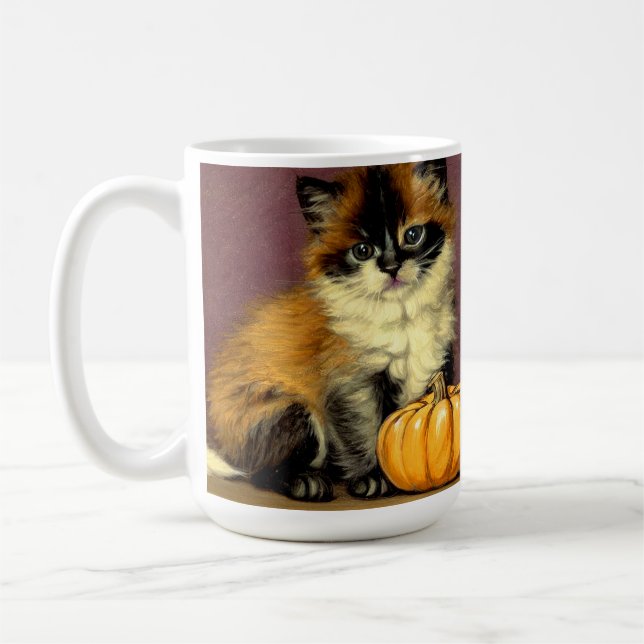 Vintage Ragdoll Halloween Cat Coffee Mug (Left)