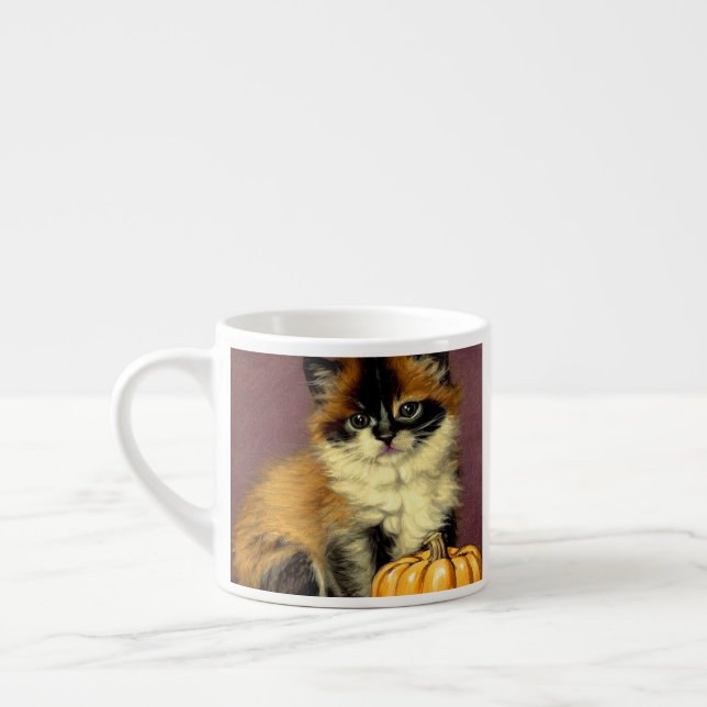 Vintage Ragdoll Halloween Cat Espresso Cup (Left)