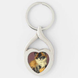 Vintage Ragdoll Halloween Cat Key Ring