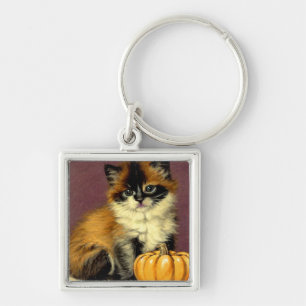 Vintage Ragdoll Halloween Cat Key Ring