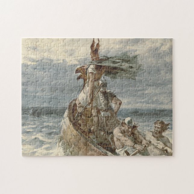 Vintage Raiding Vikings Painting (1873) Jigsaw Puzzle (Horizontal)