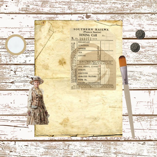 Vintage Railroad Receipt Paper Sheet (Creator Uploaded)