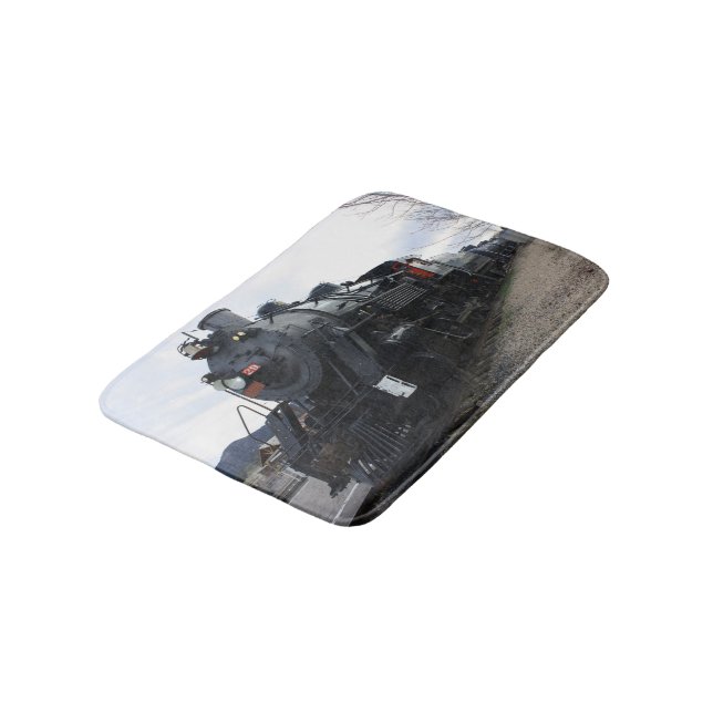 Vintage Railroad Steam Train Bath Mat (Angled)