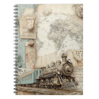 Vintage Railroad Train Travel  Notebook