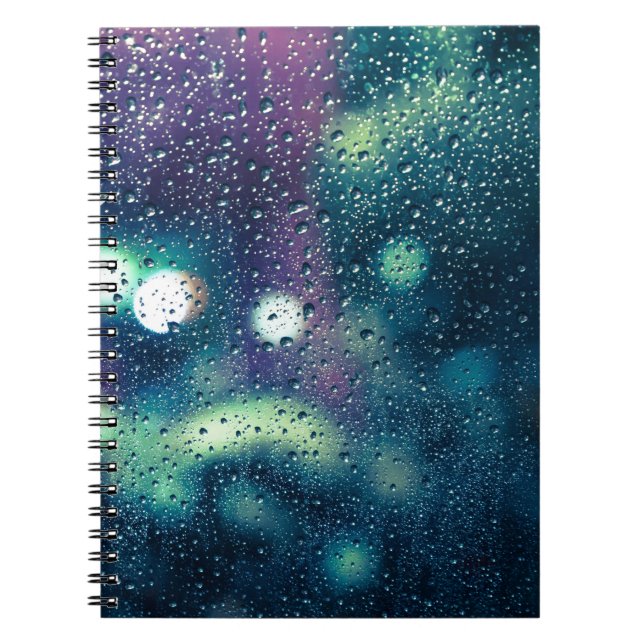 Vintage Rain Drops Window Effect Notebook (Front)