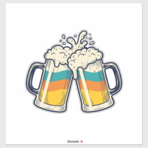 Vintage Rainbow Beer Mug Cheers Vector Shirt_1