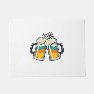 Vintage Rainbow Beer Mug Cheers Vector Shirt_1 Doormat