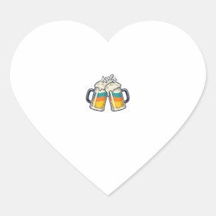 Vintage Rainbow Beer Mug Cheers Vector Shirt_1 Heart Sticker